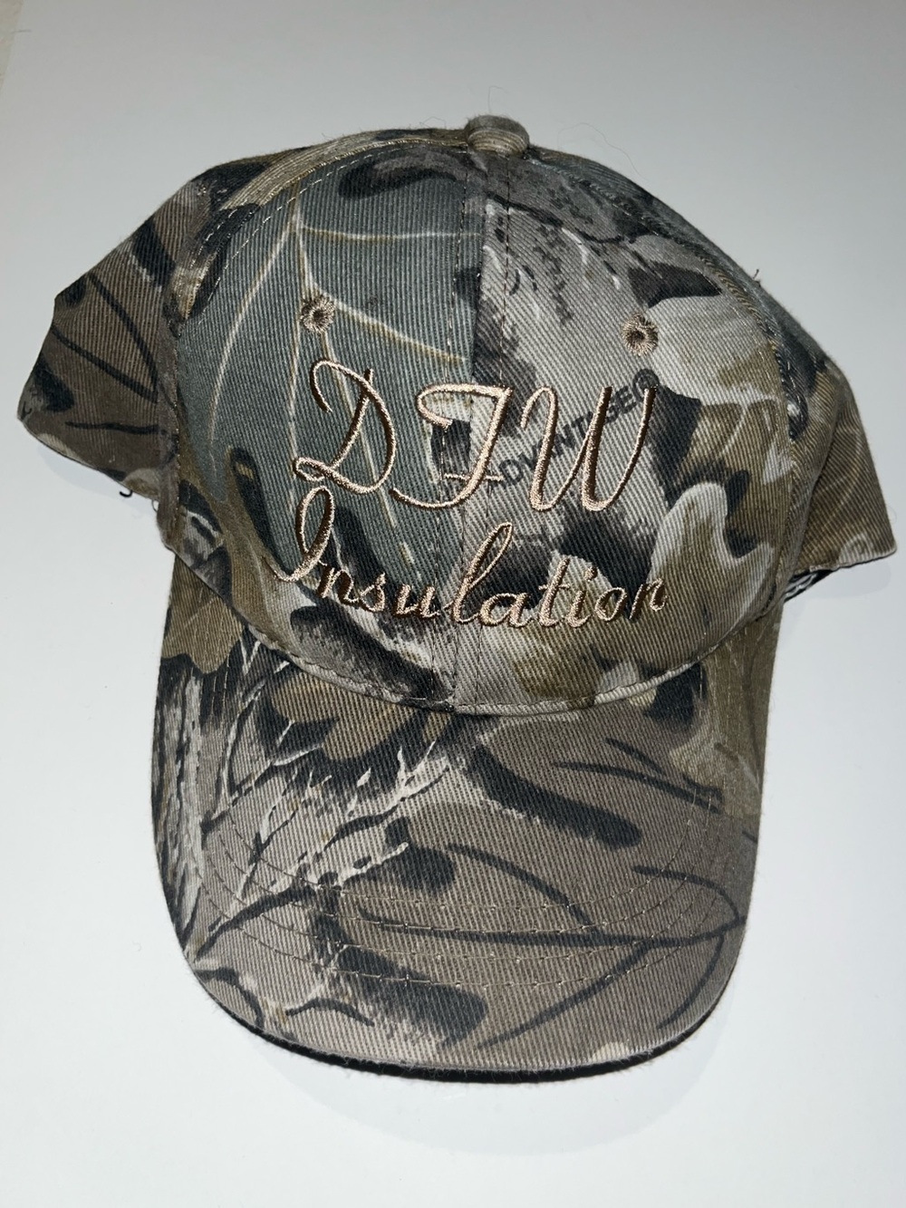 Vintage Camouflage Embroidered DFW Insulation Company Adjustable Hat